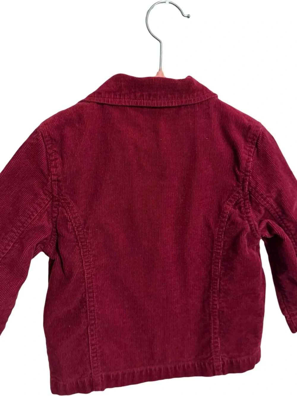 Y2K Sweet Maroon Corduroy Embroidered Floral Jacket Girls Size 3T